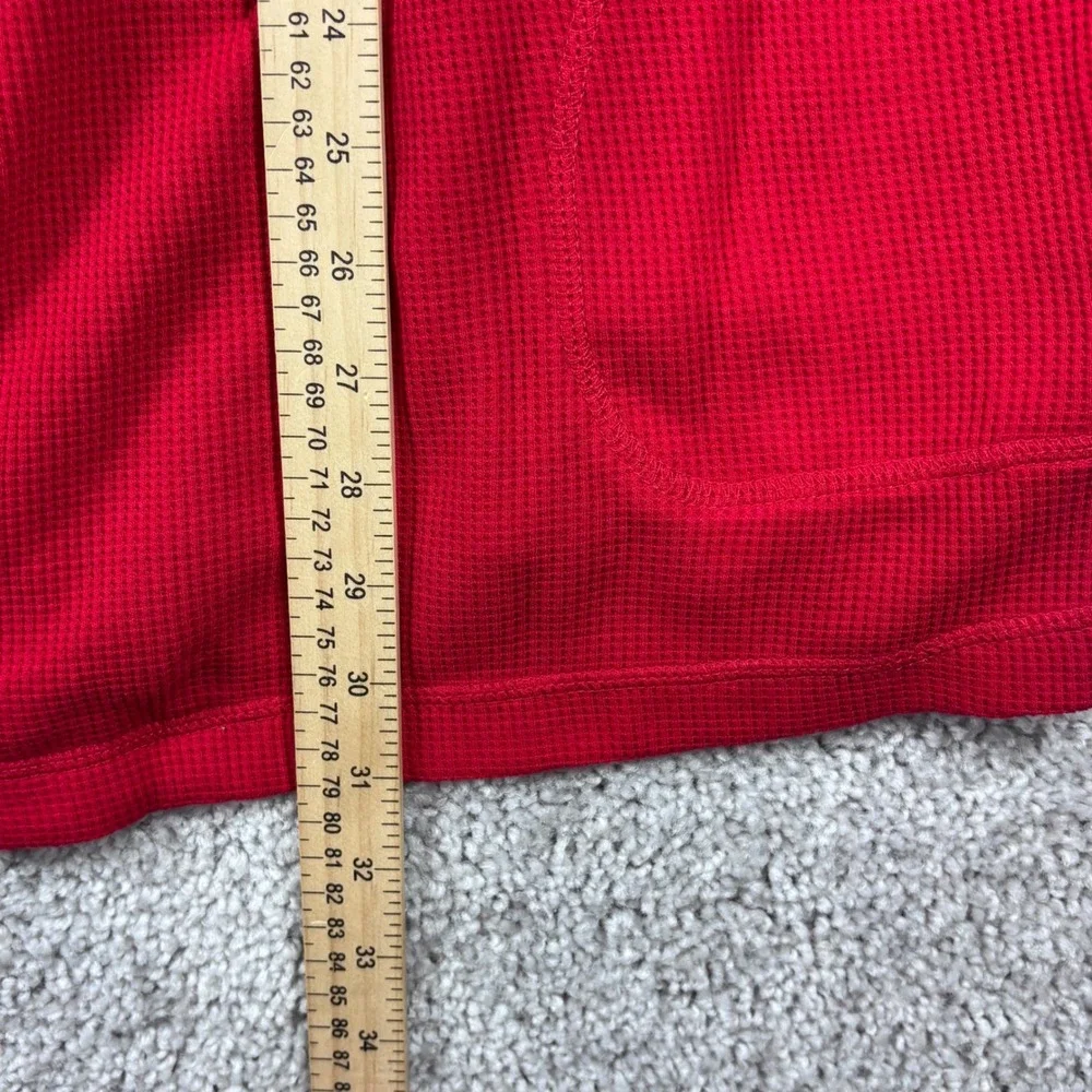 Lauren Ralph  Womens Open Cardigan Red Waffle Knit Shawl Collar Size M‎ NEW